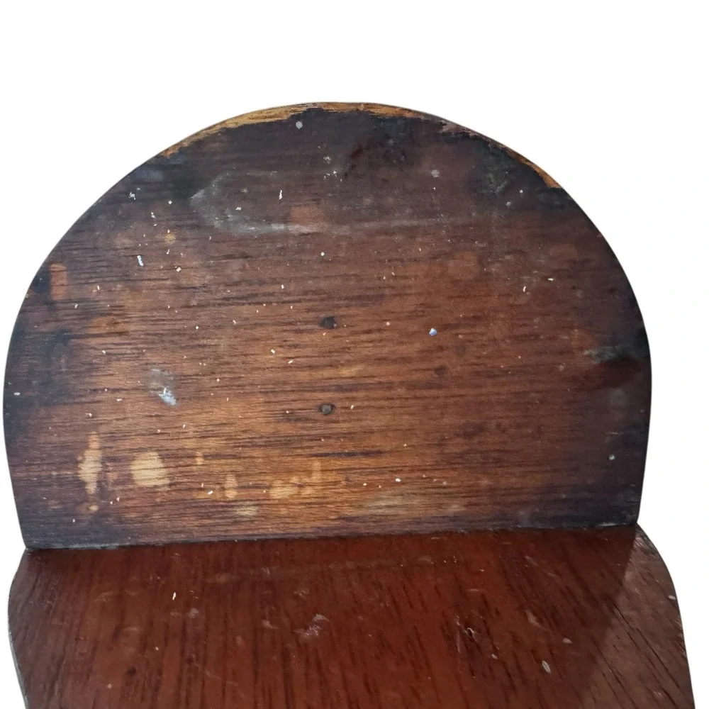Vintage Mid Century Modern Dark Wood Floating Wall Shelf Curio Display 10x6